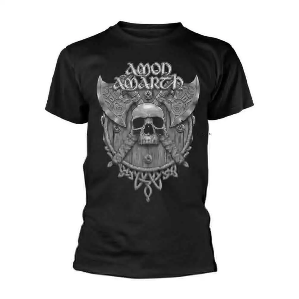 Amon Amarth 'Gray Skull' Black T shirt - NEW