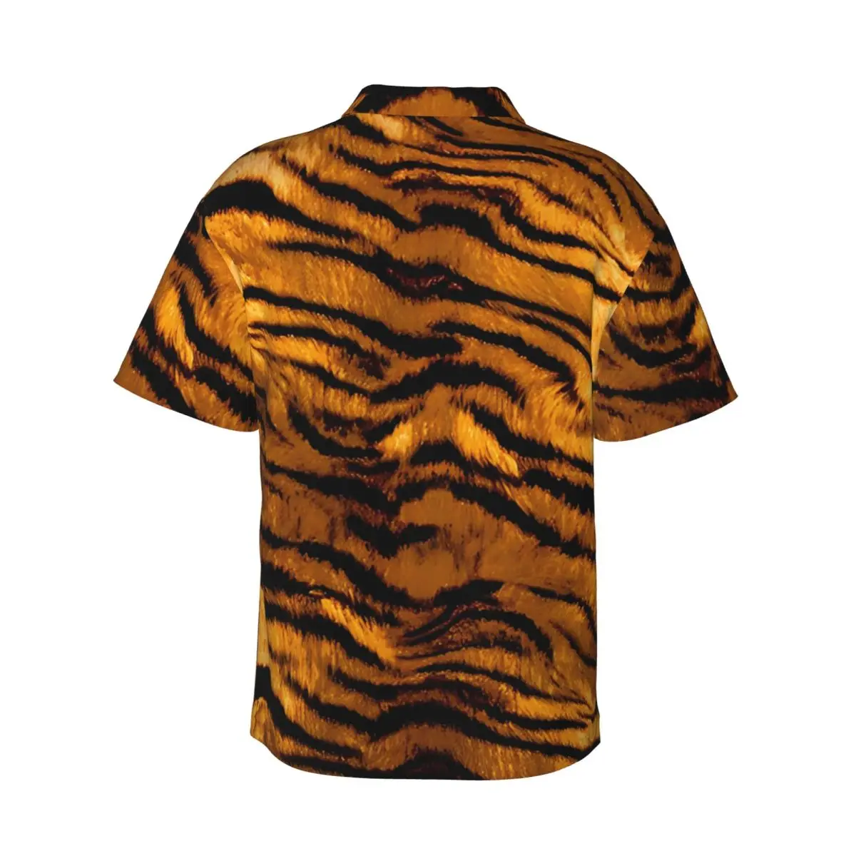 Golden Tiger Print Hawaiian Shirt Man Vacation Animal Casual Shirts Short Sleeves Harajuku Printed Trendy Oversize Blouses