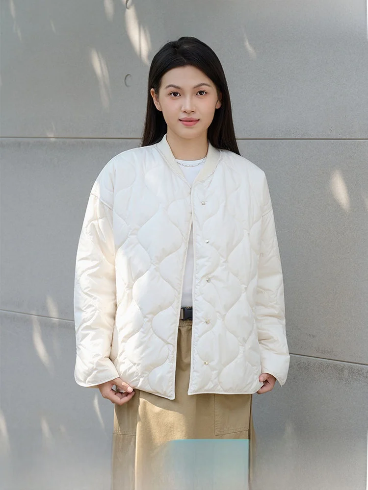 

Cloud Cotton Jaet Women's Loose Casual Lightweight Baseball Collar Coat Winter Faion Basic Trendy Brand Long Sve ...