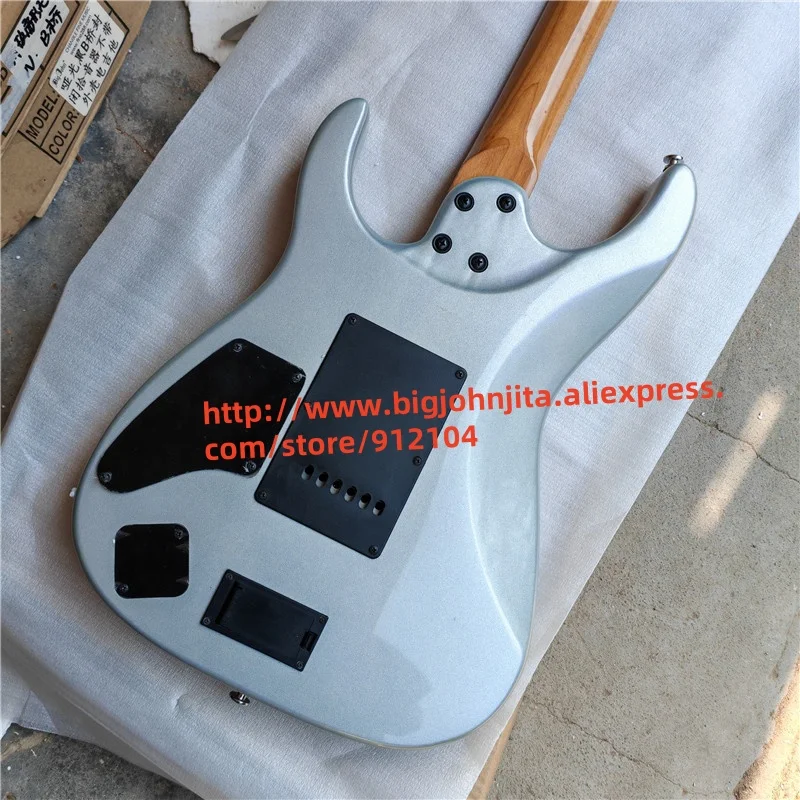 Customized 6 Strings Tremolo Electric Guitar,Round Headed Frets Ebony Fretboard Pull-Up Volume Switch