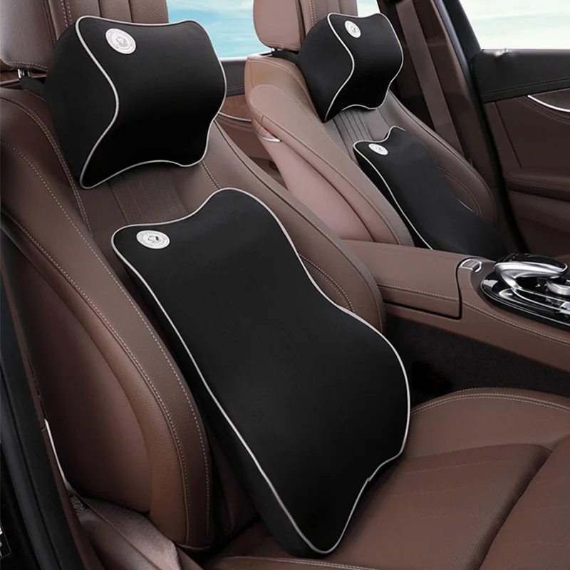 Four Seasons Car Accessories Memory Cotton Car Headrest Waist Rest Set