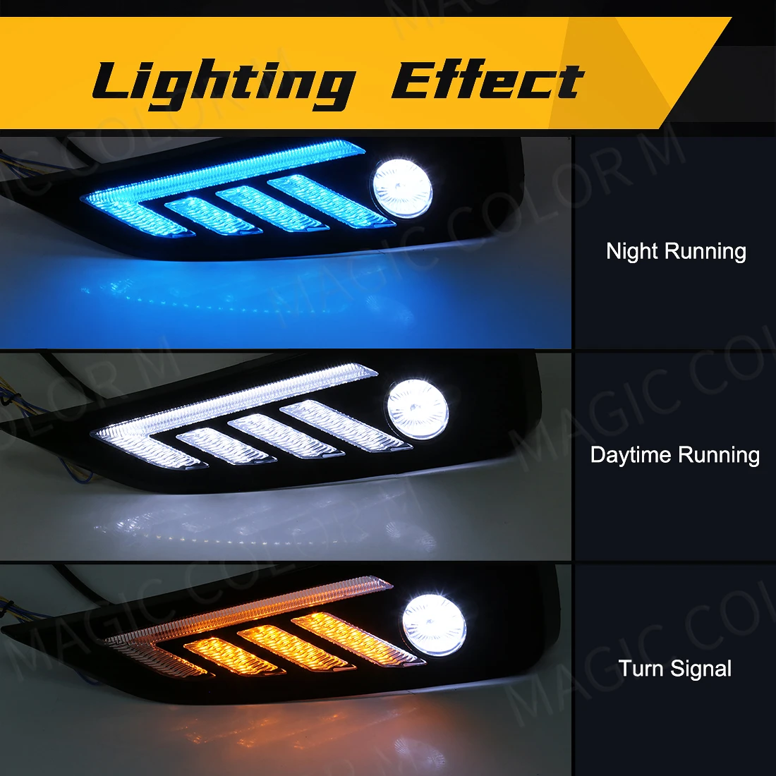 LED Daytime Running Lights DRL For Morris Garages MG MG5 2021 2022 Fog Lamps Turn Signal White Yellow Blue Car Accessories 12V