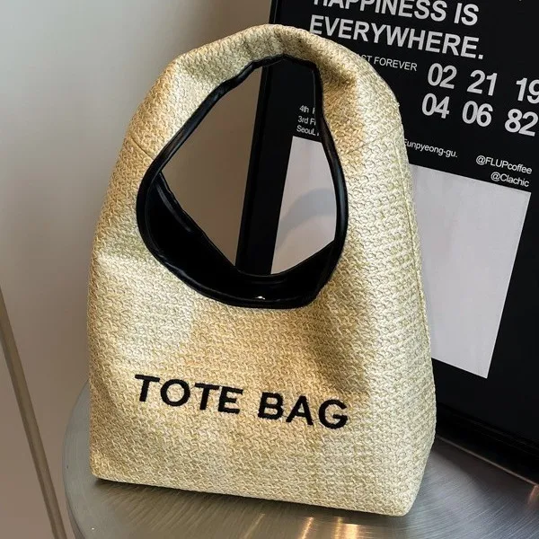 

2025 сумка из соломенной рафии, женская сумка-хобо на плечо, подмышки, уникальная маленькая сумка через плечо, повседневная сумка-тоут в стиле бохо