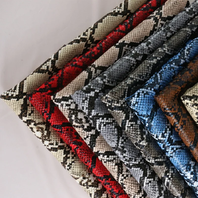 

1.0 mm Snake Skin Pattern Faux Leather Fabric, Luggage and Bags Handbag Decoration Teens Craft Lover, Python Pattern Upholstery