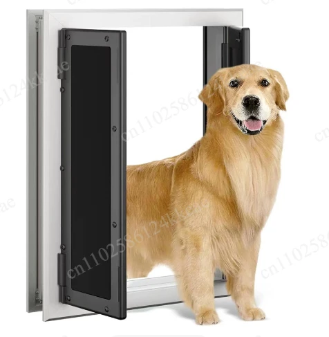 Dogs Door with Flap Heavy Duty Doors Large Aluminum Pet Door Energy Efficient Durable for Exterior Outdoor Indoor Wall Door