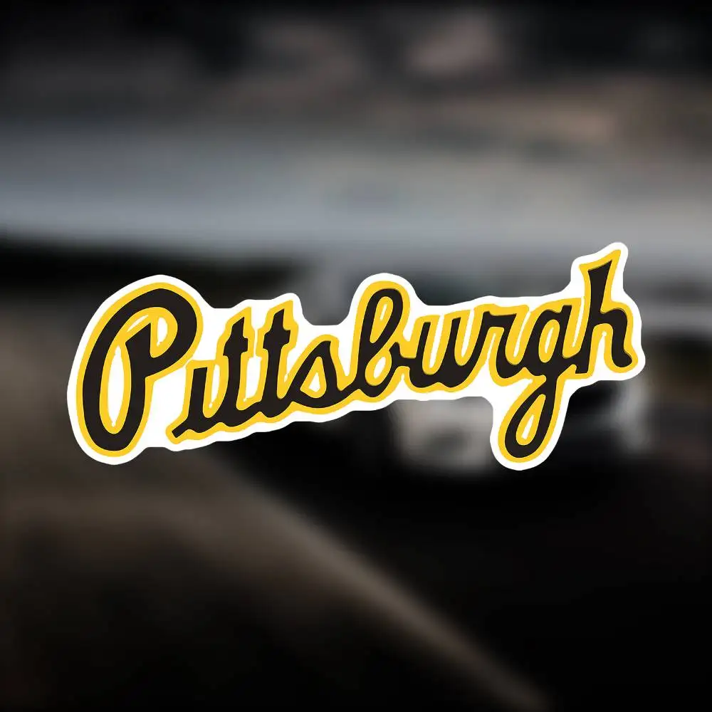Pittsburgh Script Car Sticker For Laptop Bottle Truck Phone Macbooks Motorcycle Van Waterproof Stickers For Decorating Car Windo