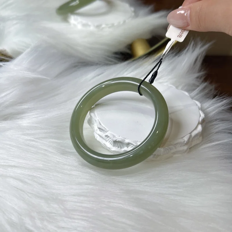 Hetian Girl'S Bracelet, -White , Jade, Lake Green,, Bottom, Fluorescent
