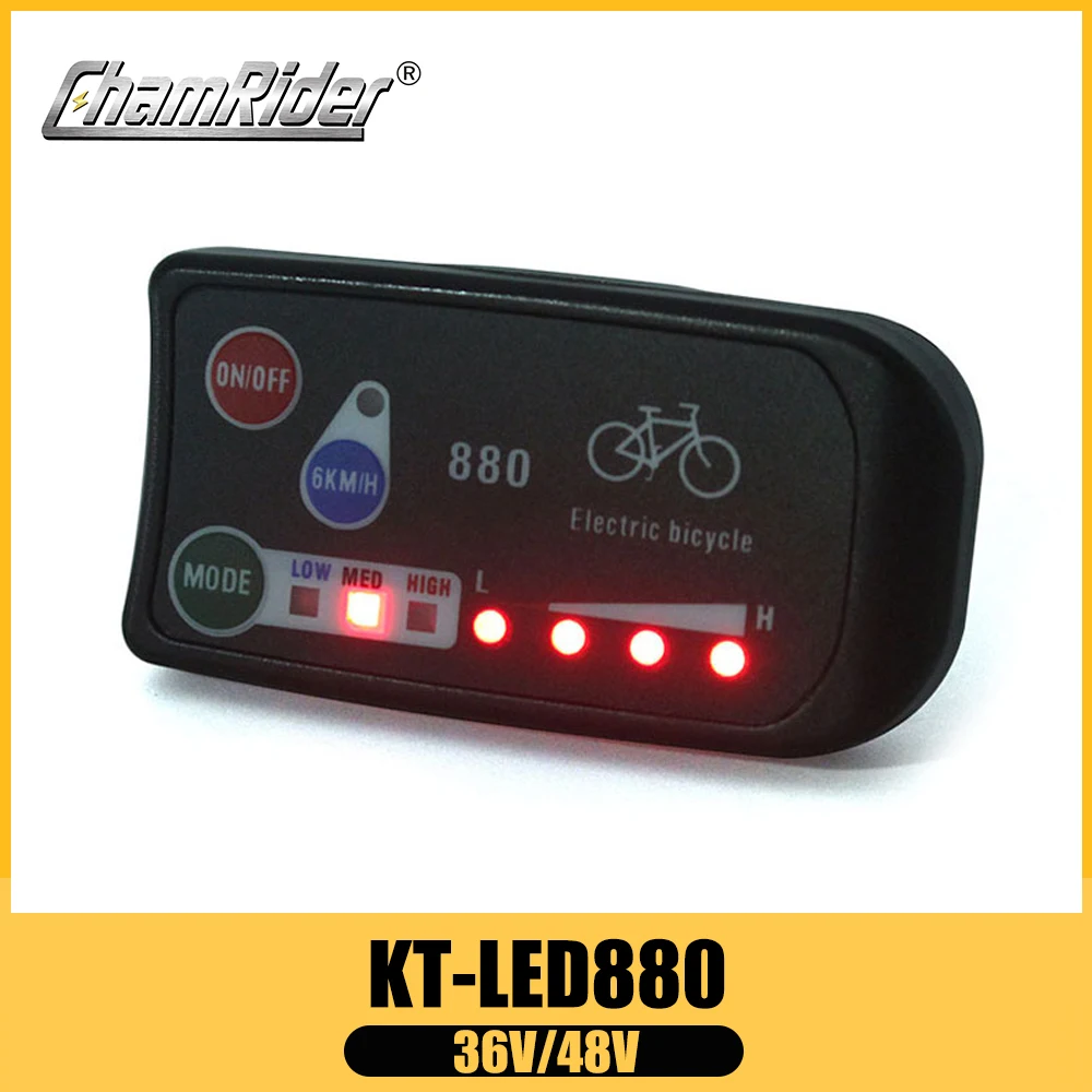 

ChamRider-Electric Bike Control Panel Display for KT Controller, KT Controller, LED, LED880, 36V, 48V