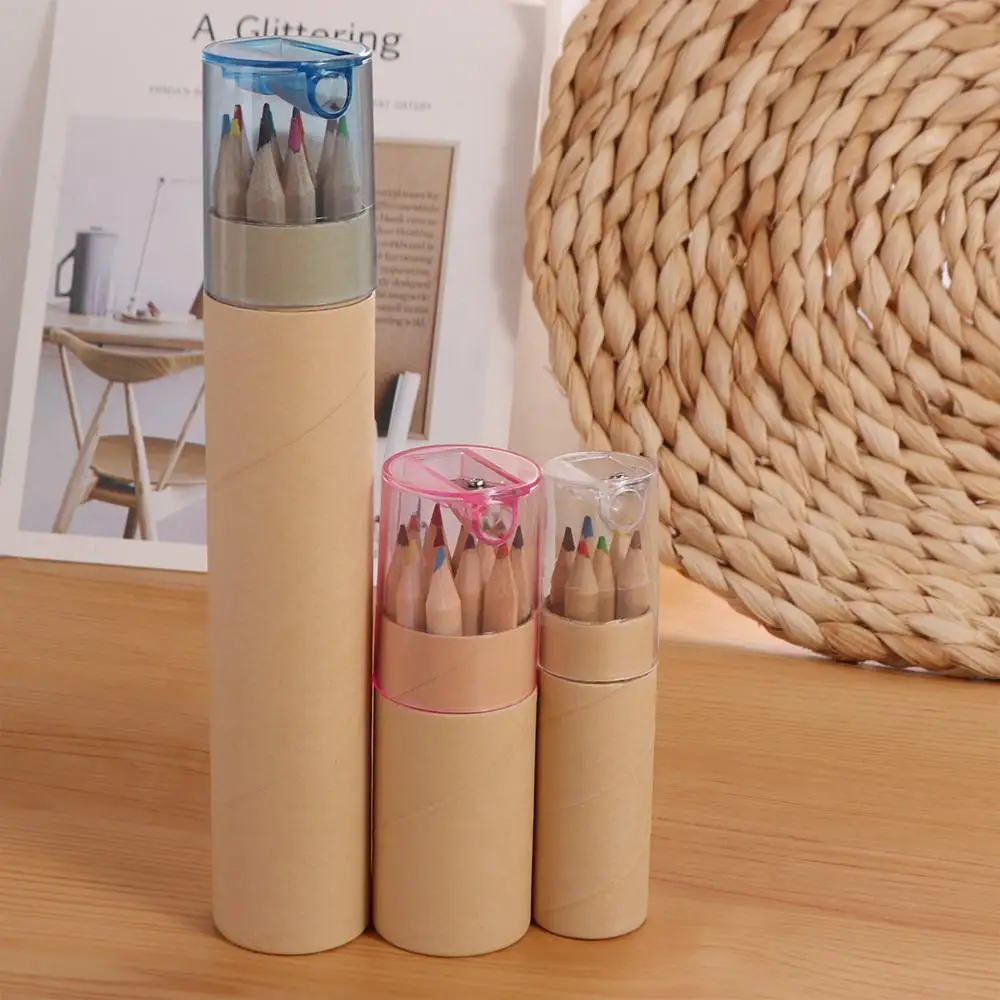 

Professional School Supplies Child Painting Kawaii Barreled Pencil Crayon Student Pencil 12 Color Pencil Colored Pencil
