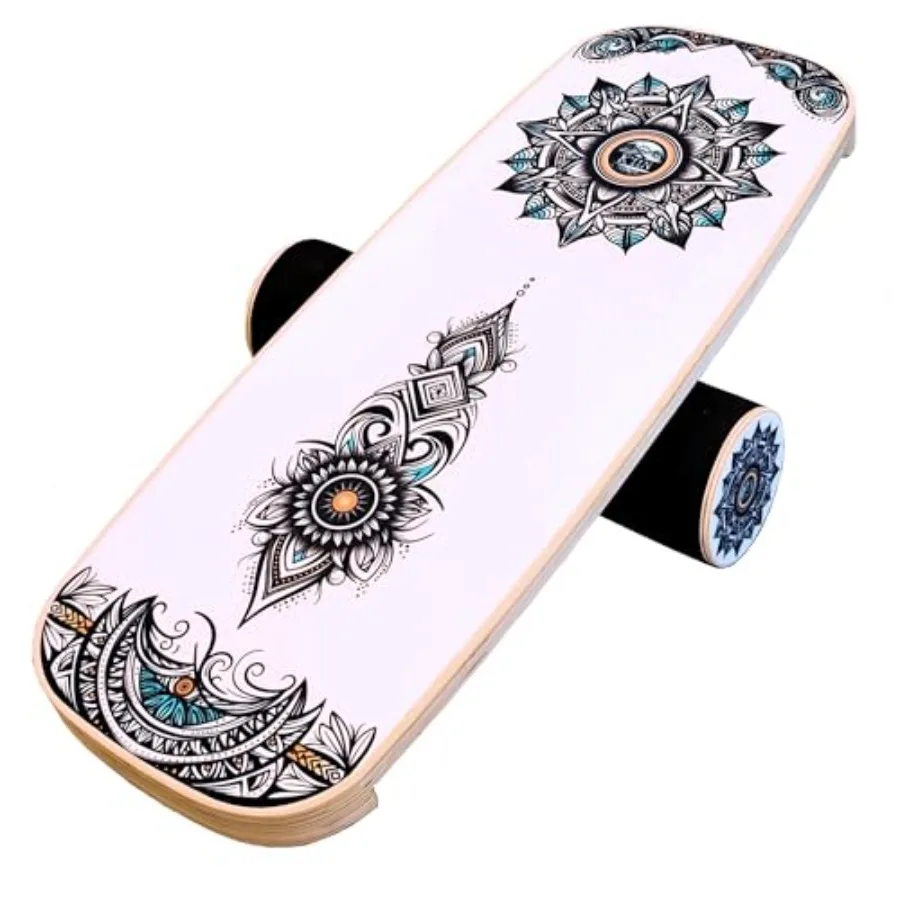 

Kiin Balance Board Trainer with Adjustable Stoppers for Surfing Core Training Wobble Board in Black Red for Skateboarding Surfi