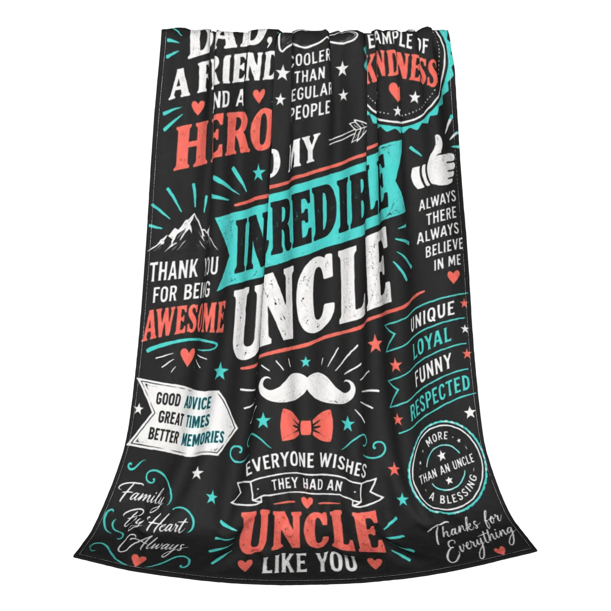 1PC Home Happy Father's Day, Uncle Blanket Throw Blanket Thanksgiving Gifts to Abuelo Papa Novelty Warm Blanket All Season Gift