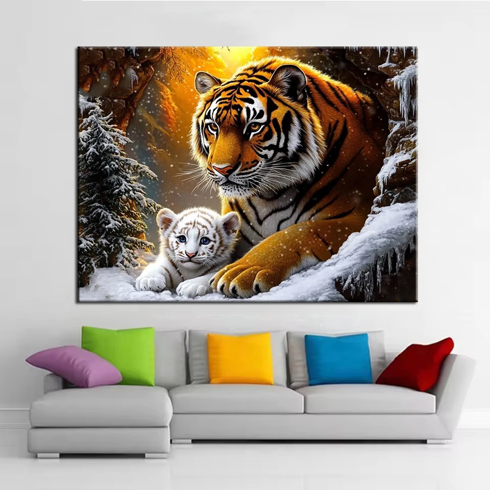 

5D Diy Алмазная вышивка Тигр Картина Алмазная картина Вышивка крестиком Рукоделие Домашний декор