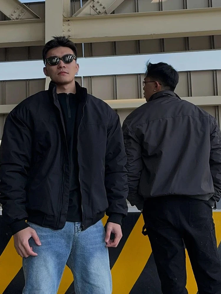 

Мужская футболка-стойкая рабочая одежда Jaet, осенне-зимний бомбер Flight Jaet ort, американский воротник-стойка, бейсбольный orm Loose...