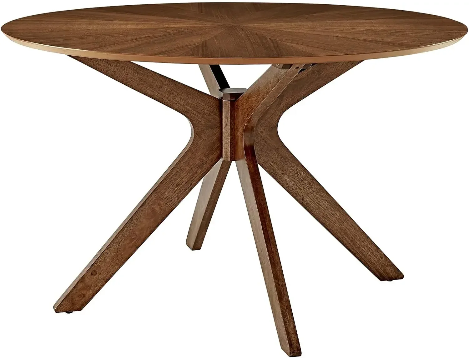 

47" Round Wood Dining Table, Walnut|