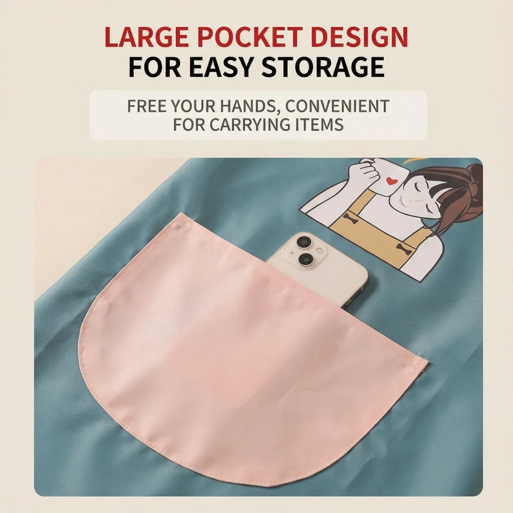 1 Piece Waterproof Oil-Resistant Canvas Kitchen Apron, Adjustable Strap For Home Cooking Baking Essential Kitchen Accessory