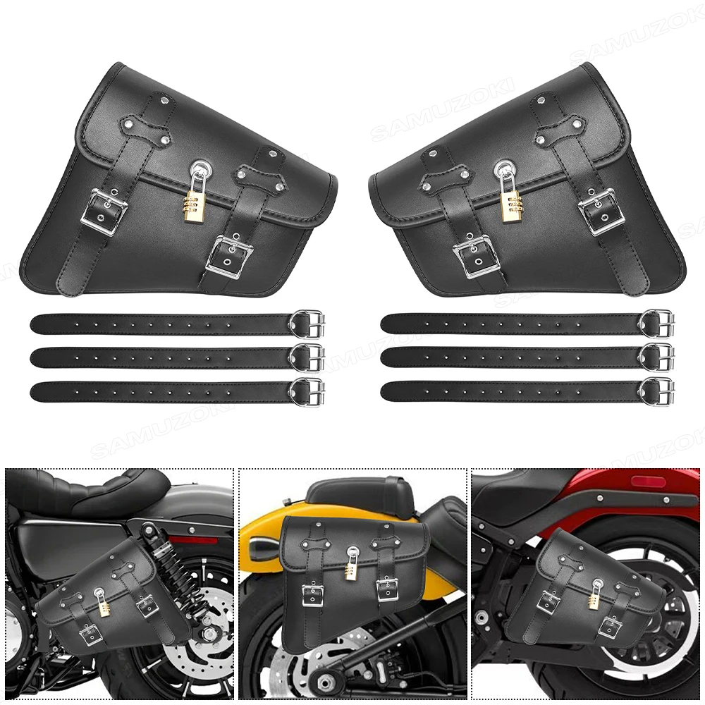

Мотоциклетная водонепроницаемая треугольная игольная пряжка, черная подвесная сумка, боковая сумка для кафе Racer ATV Harley Sportster XL 883/1200