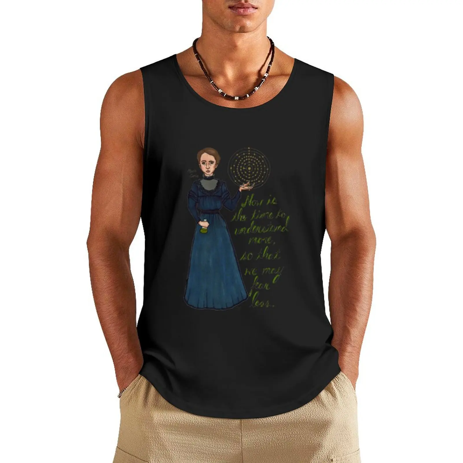 

Marie Curie Tank Top male top gym clothes man