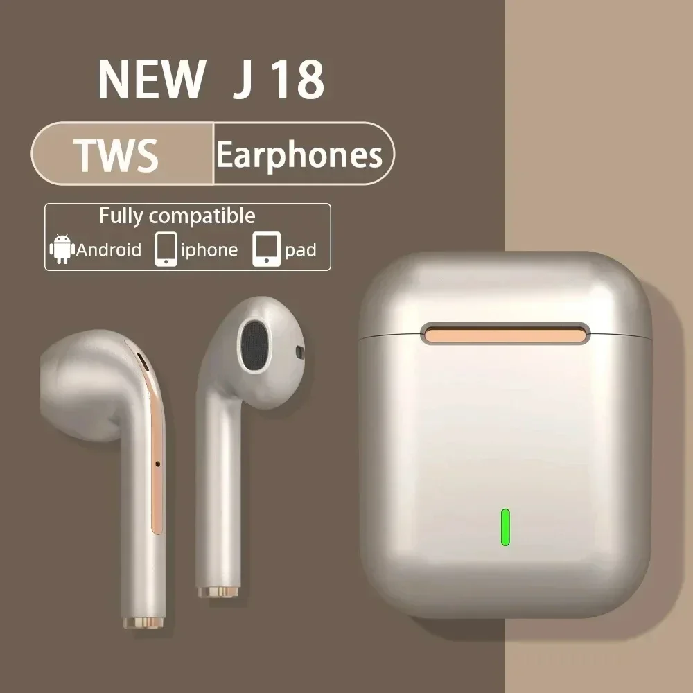 Original J18 Wireless Bluetooth Earphone 9D Noise Reduction Gaming Headphones With Microphone TWS Ear Buds Hands-Free Earbuds