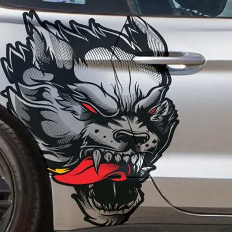 

Fits Mustang F-150 Ranger Coyote Wolf Tattoo Design Tribal Door Bed Side Pickup Vehicle Truck Car Vinyl Graphic Decal Sticker