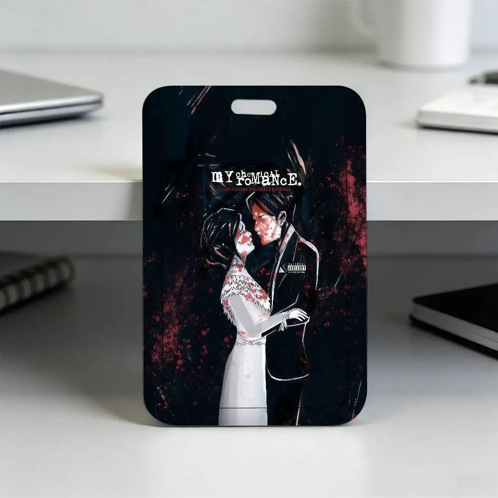 Band My C-Chemical Romance MCR K Lanyard, Arbeitsausweis, Tasche, Bus, Studenten-Fotoausweis, Kartenhalter, Abzeichen, Mitarbeiter, Kunststoff-Schiebeabdeckung – Detail 3