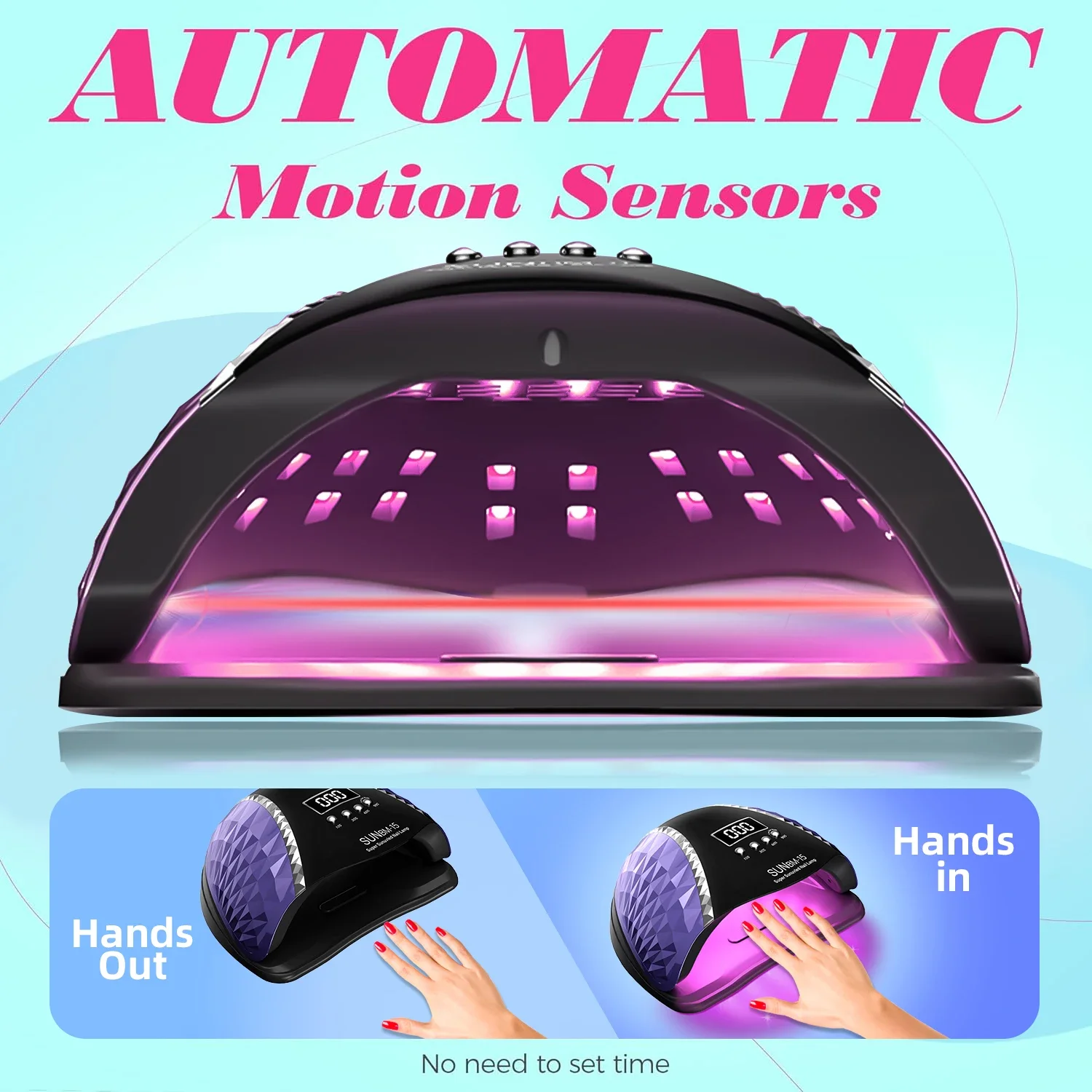 DianaBeauty Lampu Kuku LED UV 66LED Pengering Kuku dengan Sensor Gerak Otomatis Kabin Lampu UV Profesional untuk Lampu Manikur Cat Kuku