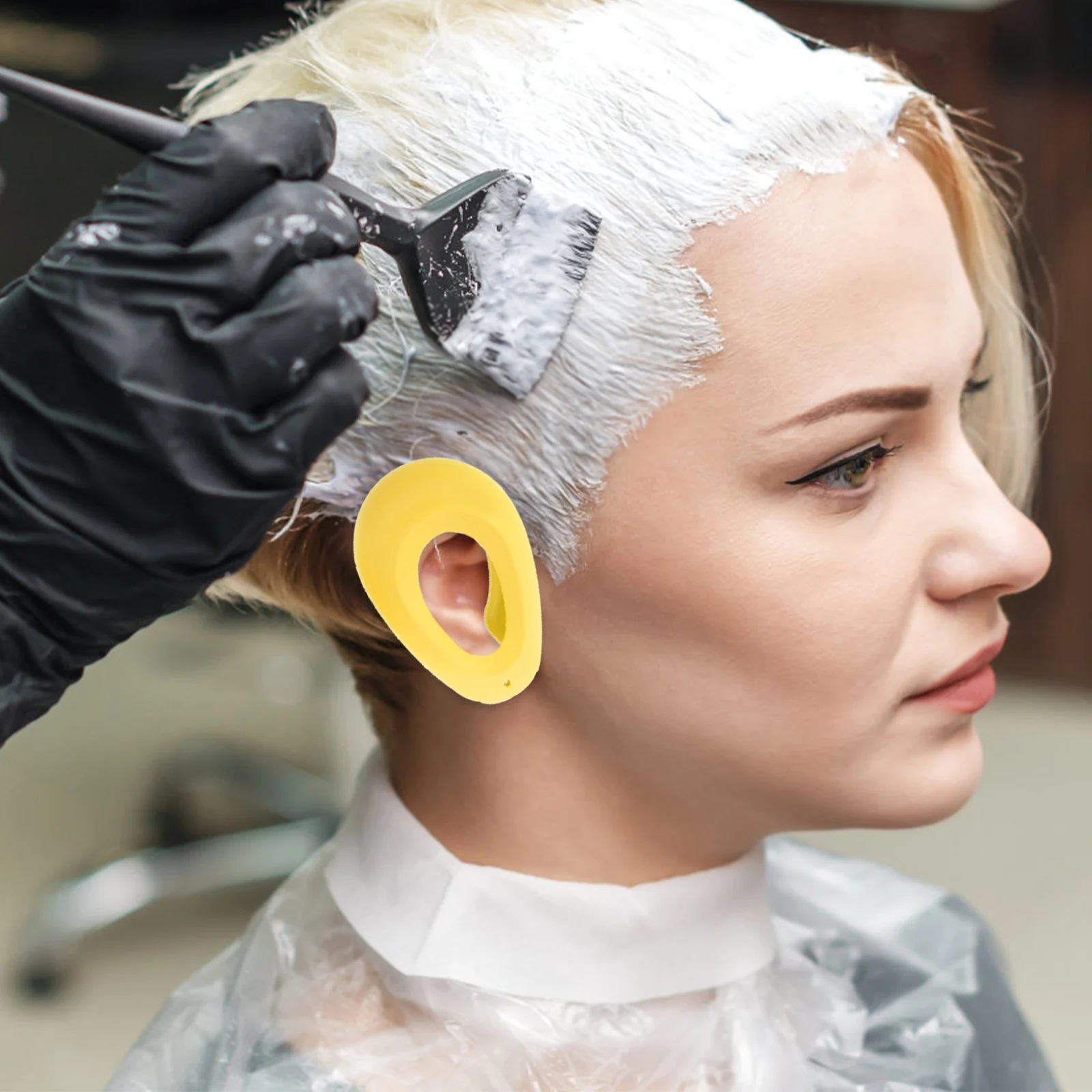 

2 Pairs Yellow Hair Ear Covers For Hair Dye Dye Ear Protectors Silicone Covers for Dyeing Washing Heat Protection Caps