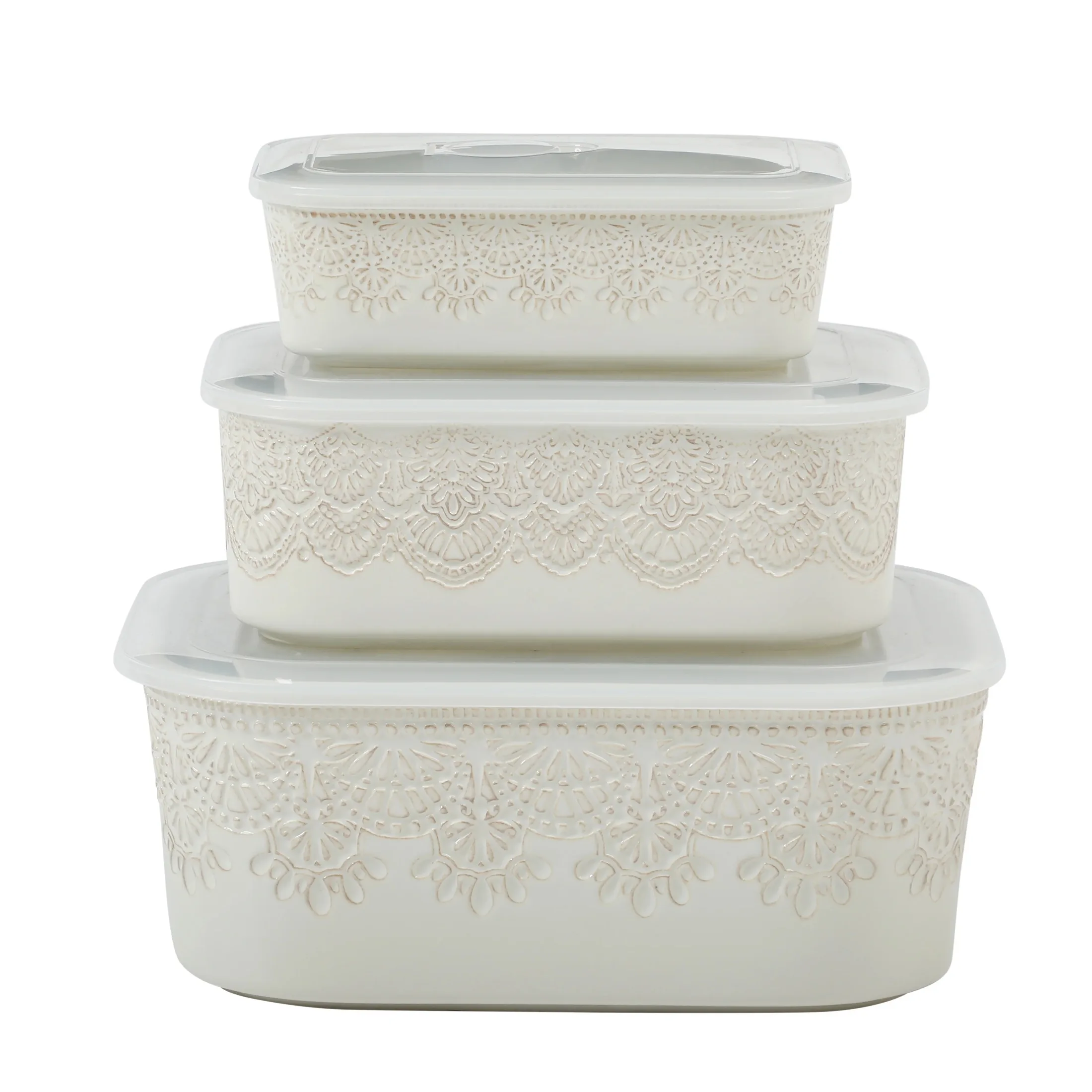 Vintage Lace Nesting Bakeware Set 1