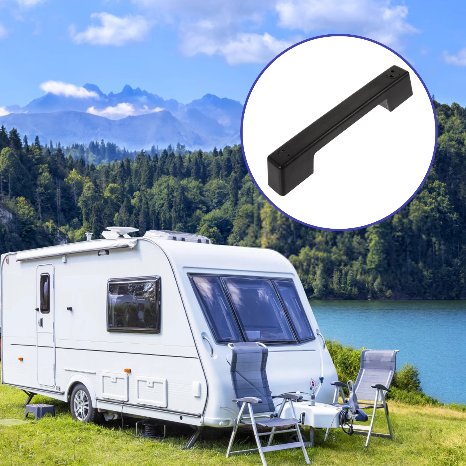 

Large ABS Plastic Grab Handle for RV Trailer Camper Door Mechanical Equipment Cabinet Easy Install Screws Ergonomic