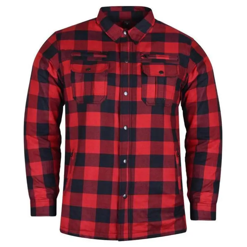 

Фланелевая рубашка в клетку Y 92058 в стиле Cleanfit с воротником и рукавами до локтя, женская, для ношения под одеждой, из недеформируемой искусственной кожи