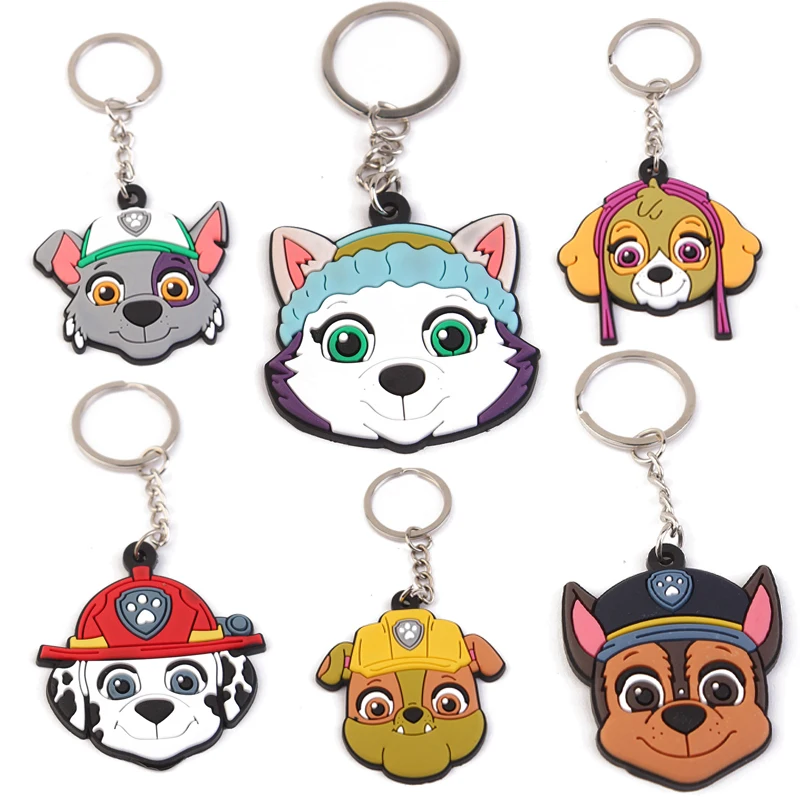 Image of 1 Stück Paw Patrol Anime Schlüsselanhänger Schulranzen-Charm Cartoon-Charakter PVC-Schlüsselanhänger Dekoratives Accessoire Geburtstagsgeschenke