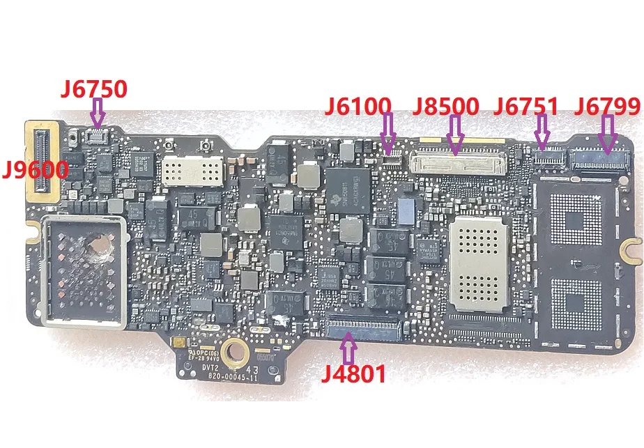 5PCS For Macbook A1534 820-000045 J9600 J6750 J6100 J8500 J6751
