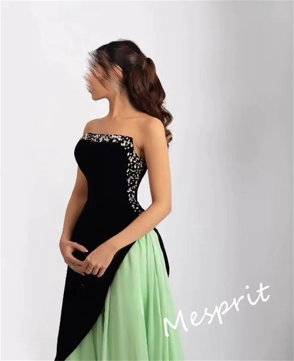 Vestido para quinceañeras sin tirantes de alta calidad, corte en A, largo hasta el suelo, gasa con diamantes de imitación, vestido para ocasiones formales, Ball Yalч ». ». ». ». ». ».