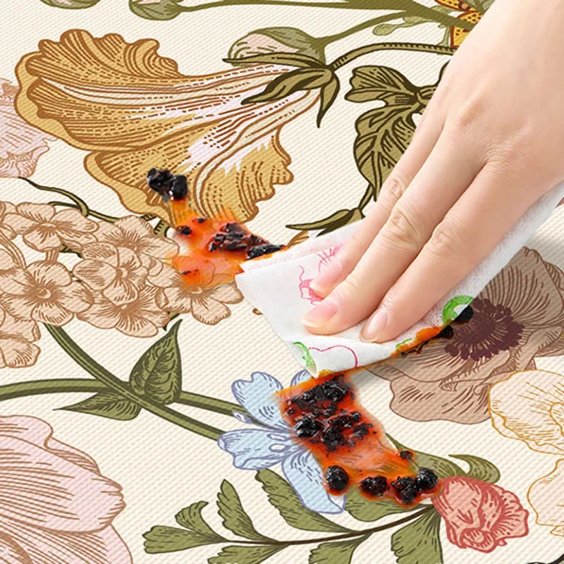 American Rural Floral Printed Tablecloth Pvc Oil-Proof Reusable Dining Table Decoration Soft Holiday Wedding Banquet Table Cover 5