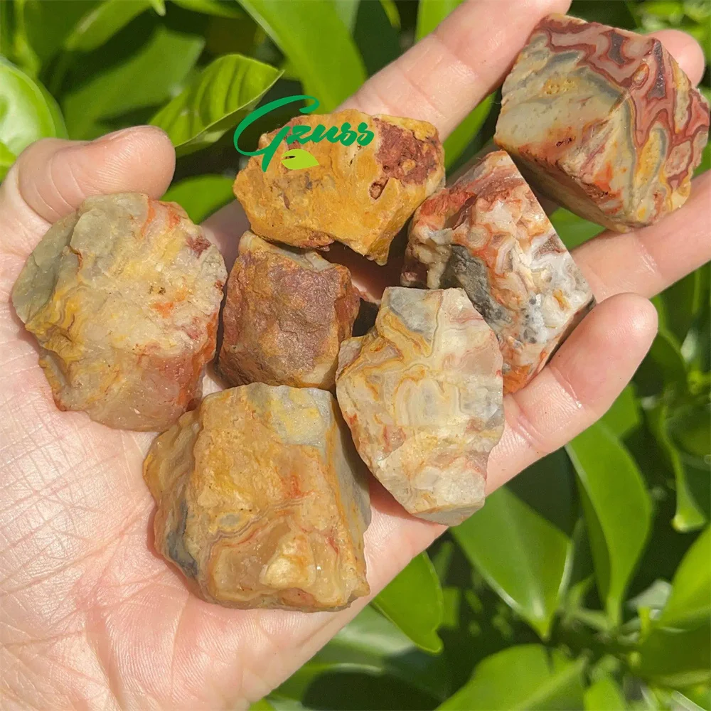 Raw Crazy Lace Agate Crystal Rough Gemstone Reiki Mexican Positivity Agate HAPPY STONE