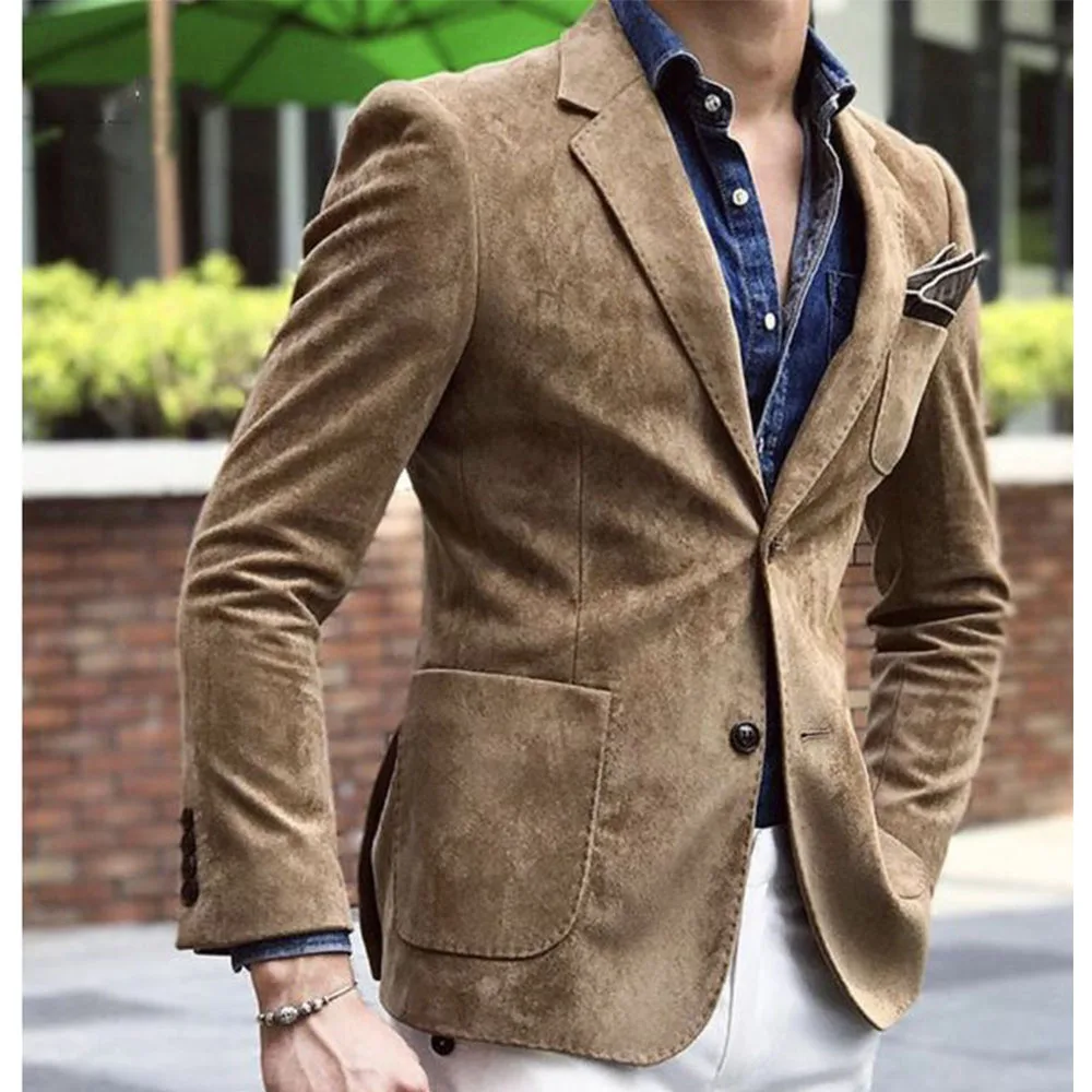 

Elegant and Comfortable Men's Jackets for Men Men's Jacket Faux Suede Casual Suit Jacket Slim Stylish Coat Clothes Outerwear