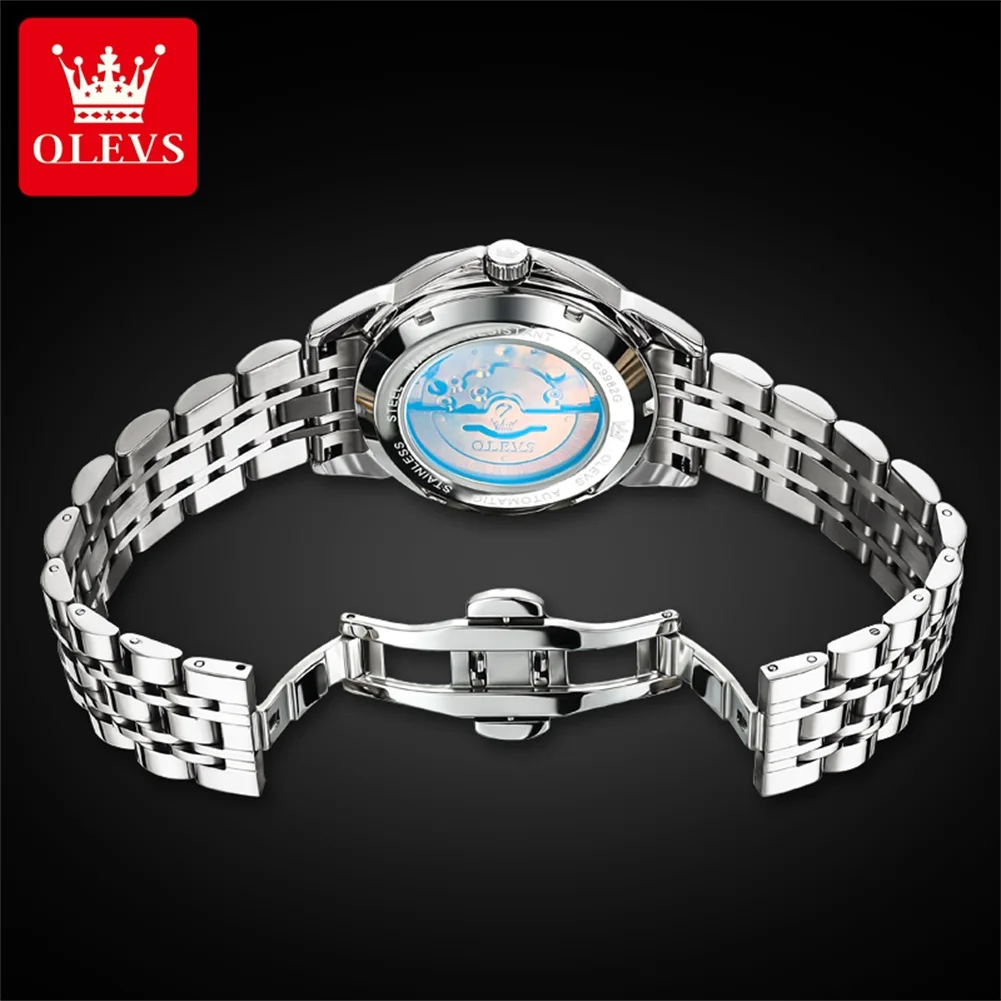 OLEVS Brand New Luxury Mechanical Watches Men\'s Stainless Steel Waterproof Week Date Fashion Automatic Watch Men Reloj Hombre