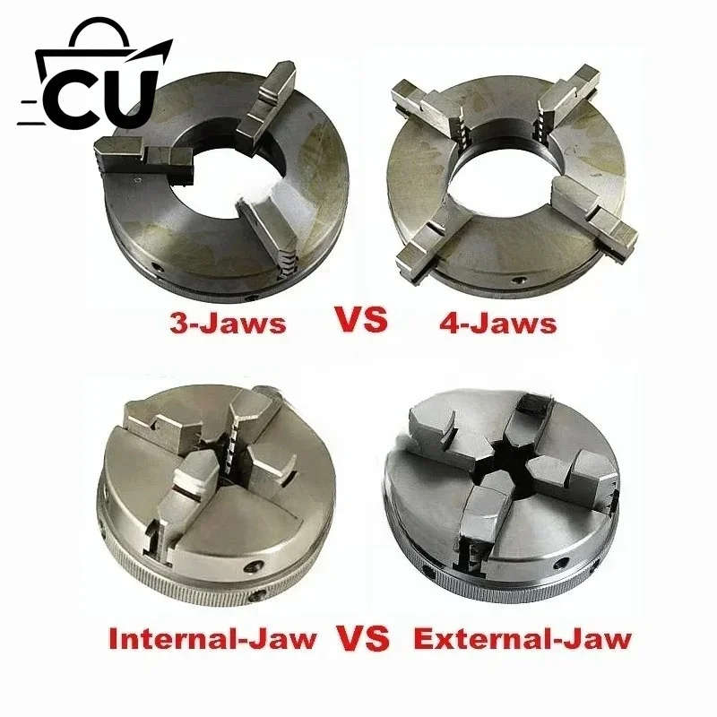 Suitable for 1 Piece of Manual Self Centering Lathe Chuck 3/4 Jaw Chuck 50/65/80/90/125mm Metal Woodworking Lathe