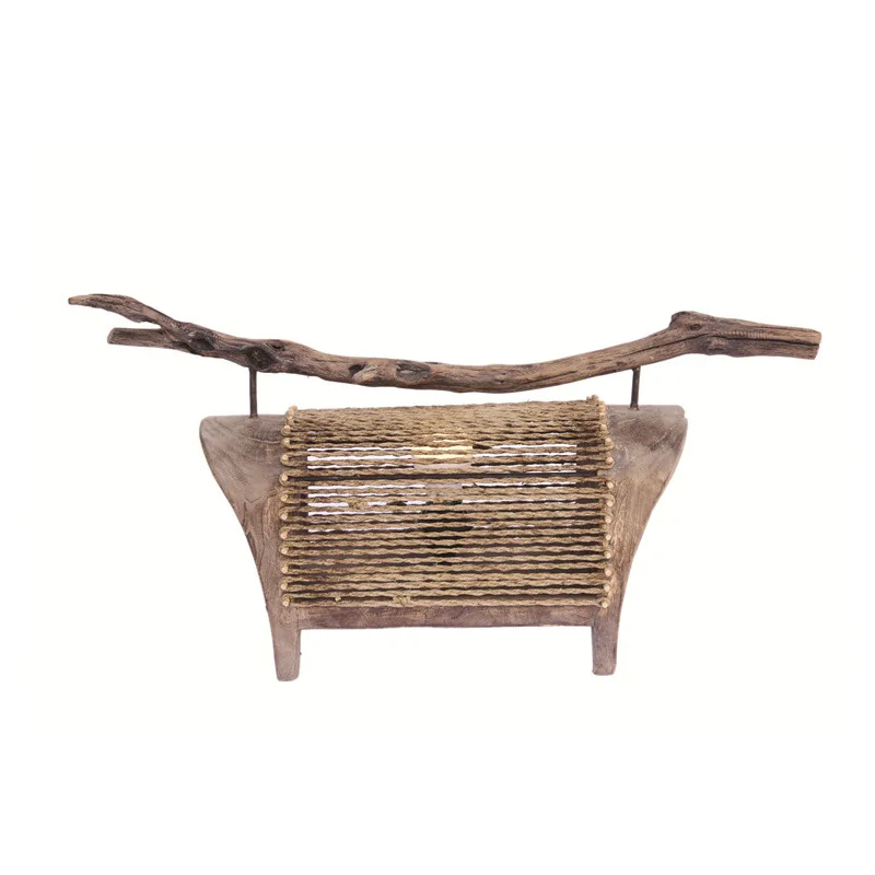 Troncos hechos a mano y lámparas de pie artesanales de cuerda de cáñamo, lámparas decorativas para cama y desayuno