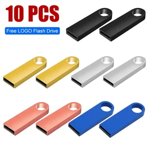 10 piezas/lote USB Flash Drive Pen Drive 4GB 8GB 16GB 32GB 64GB Memoria de la tarjeta Pendrive de la tarjeta de pendrive de llave de metal impermeable, logotipo libre de más de 10 piezas logotipo libre 8 mejores ventas Tarjeta USB - №7