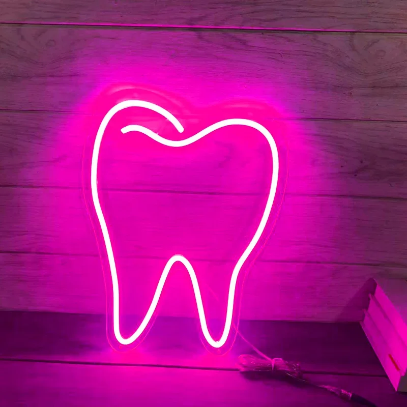 Custom Tooth Neon Light Sign, Dental Clinic LED Neon Sign, Salon Wall Decor, Medicine Dental Office Decor, Dentist Tooth Neon