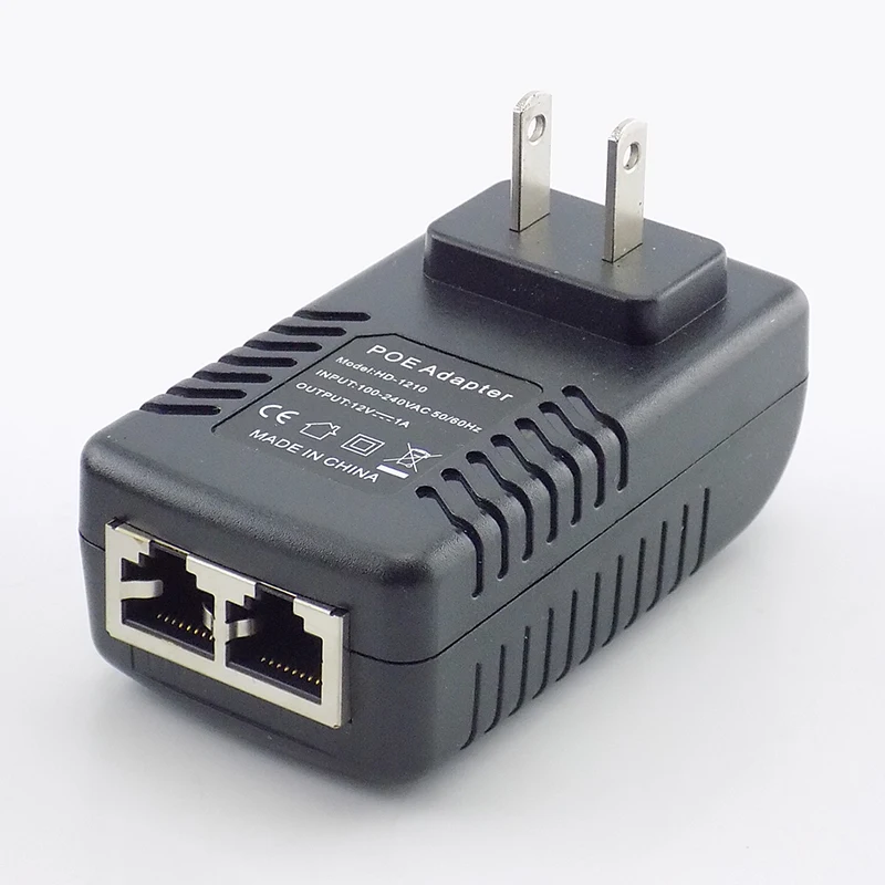 Adaptador de fuente de alimentación inalámbrico para cámara IP CCTV, inyector POE de pared, 12V, 1A, enchufe de EE. UU./UE, w1