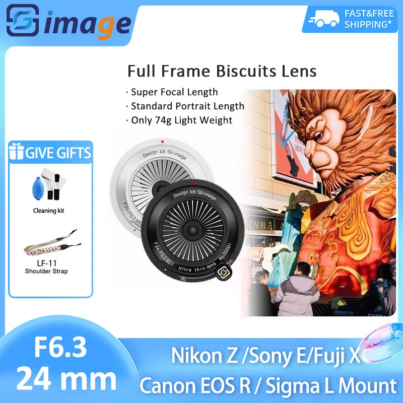 

SG Image 24mm F6.3 Full Frame ultra-thin Biscuits Lens fo Nikon Z Z5 Sony E A7III A7 Canon RF R8 Fujifilm X Sigma L Mount
