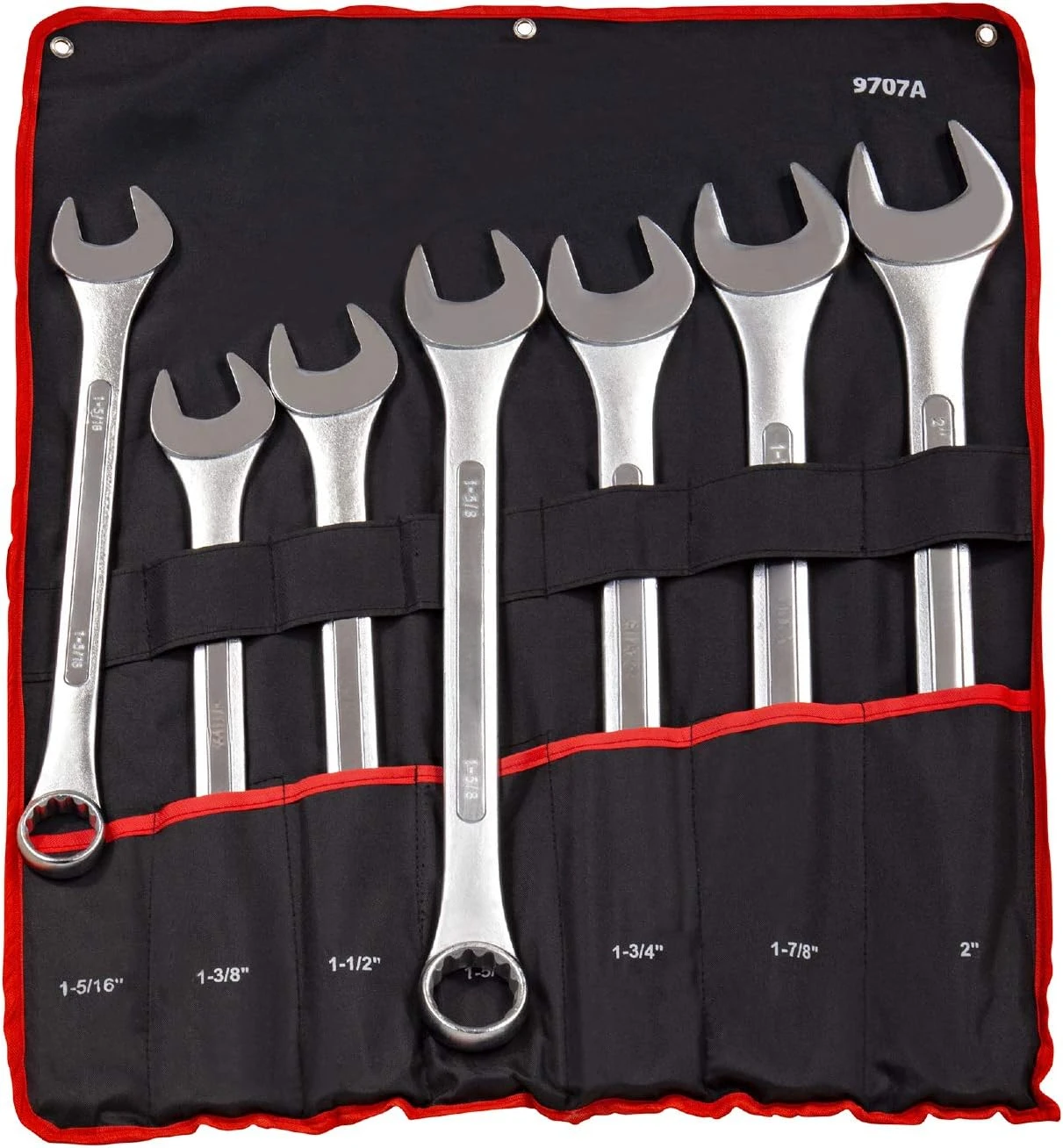 Jumbo Fractional Combination Wrench Set, 7 Piece (Includes Roll Box)