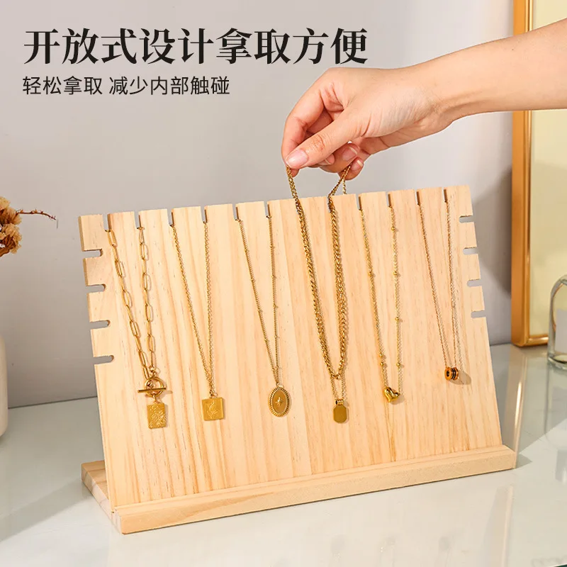 Wooden Necklaces Jewelry Rack Select S/M/L Earring Hair Organizador Bracelet Display Live Streaming Stall Stand Bracelet display