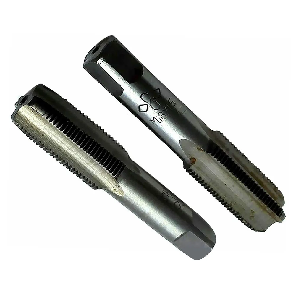8mmx1 5 Metric Right Hand Thread Taper and Tap M 18x1 5mm Pitch HSS Material Total Length 88mm 2 Pieces for Threading Tasks