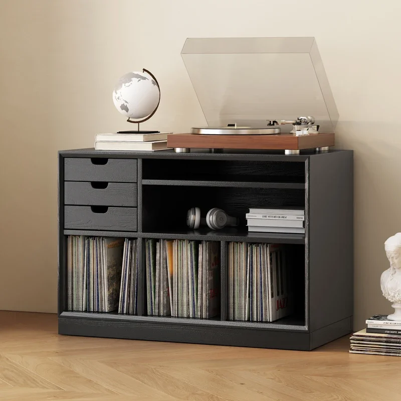 Gabinete de discos de vinilo Bach, almacenamiento de CD de madera, librería de piso a techo para niños, armario lateral para dormitorio