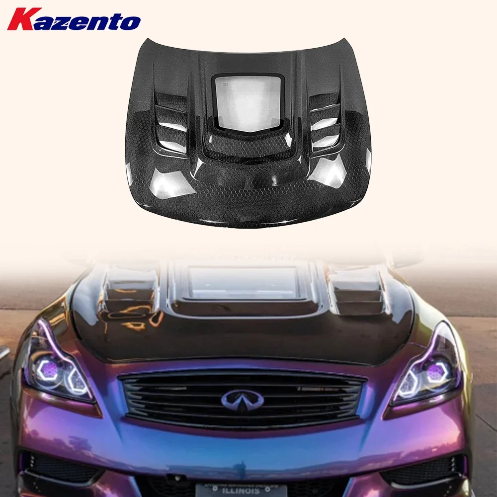 

For Infiniti G37 4 Door Sedan 08-13 Honeycomb Carbon Clear Vented Front Hood (The ocean freight is favorable, welcome to inqury)