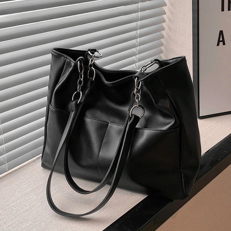 2024 Shoulder Side Bags for Women Vintage Solid Color Simple Large Capacity Big PU Leather The Latest Handbags Travel Totes