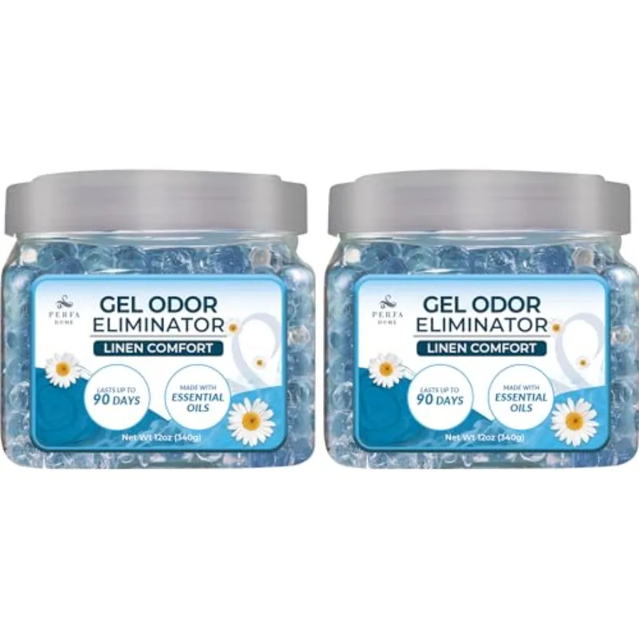 

Scented Gel Air Freshener Pack of 2 Linen Comfort Gel Air Fresheners for Home, Office, and Small Spaces Lasts 90 Days for Impro