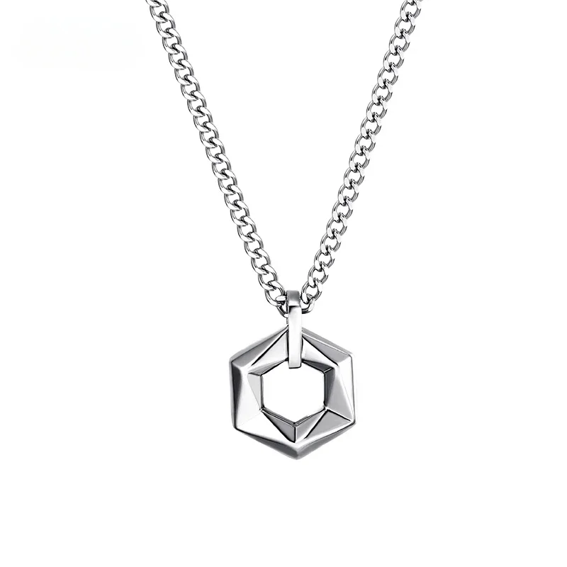 

Hexagonal pendant necklace men's niche accessories